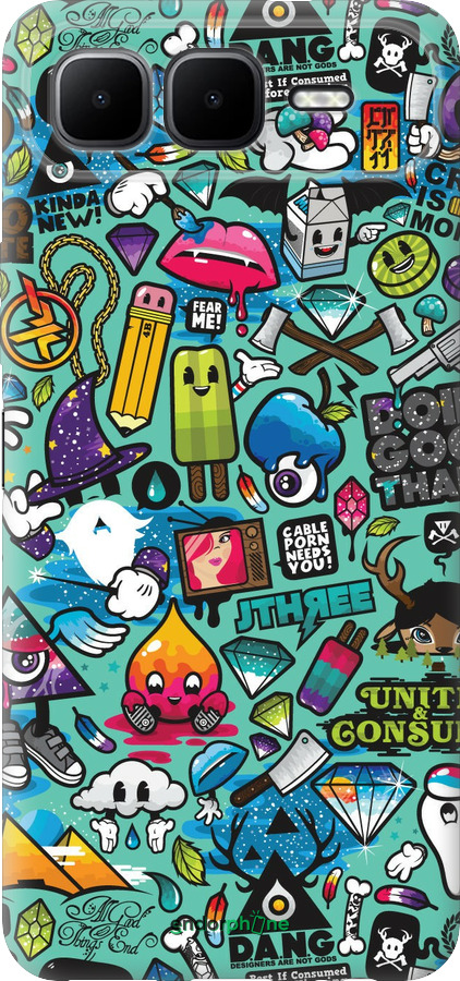 Силиконовый чехол Стикер бомбинг 1 для Infinix Smart 10 PLus - 693u-4108 изображение 