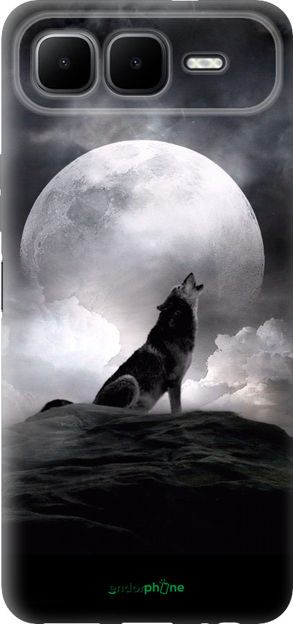 Силиконовый чехол Воющий волк для Infinix Smart 10 PLus - 934u-4108 изображение 