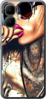 Силиконовый чехол Девушка в тату для Infinix Smart 10 - 4001u-4104 изображение 