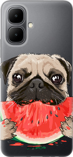 Силиконовый чехол Мопс и арбуз для Infinix Smart 10 - 4665u-4104 изображение 