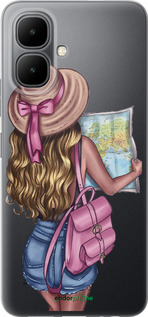 Силиконовый чехол Девушка с картой для Infinix Smart 10 - 4704u-4104 изображение 