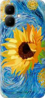 Силиконовый чехол Цветы желто-голубые для Infinix Smart 10 - 5308u-4104 изображение 