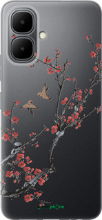 Силиконовый чехол Сакура v2 для Infinix Smart 10 - 5538u-4104 изображение 