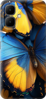 Силиконовый чехол Желто-голубые бабочки для Infinix Smart 10 - 6046u-4104 изображение 