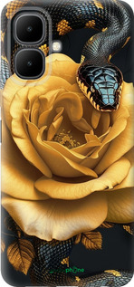 Силиконовый чехол Black snake and golden rose для Infinix Smart 10 - 6068u-4104 изображение 