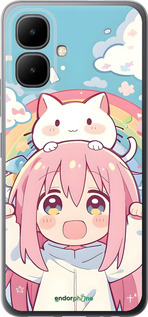 Силіконовий чехол Девочка аниме радуга для Infinix Smart 10 - 6304u-4104 изображение 