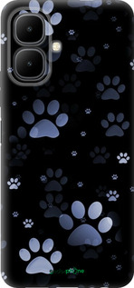 Силиконовый чехол С синими отпечатками лап для Infinix Smart 10 - 6441u-4104 изображение 