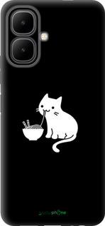 Силиконовый чехол С милым котом на черном фоне для Infinix Smart 10 - 6528u-4104 изображение 