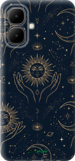 Силиконовый чехол Celestial Harmony: Sun & Moon Gold Mystic Pattern для Infinix Smart 10 - 6778u-4104 изображение 