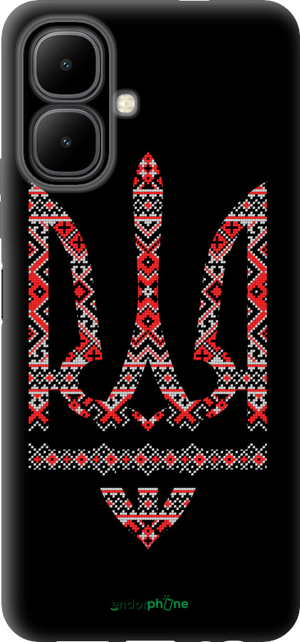 Силиконовый чехол Герб - вышиванка на черном фоне для Infinix Smart 10 - 1196u-4104 изображение 