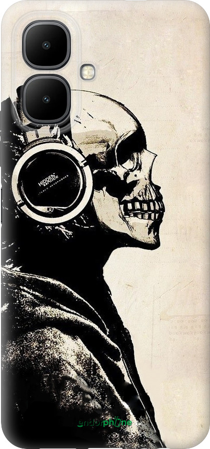 Силиконовый чехол Скелет-меломан v2 для Infinix Smart 10 - 1200u-4104 изображение 