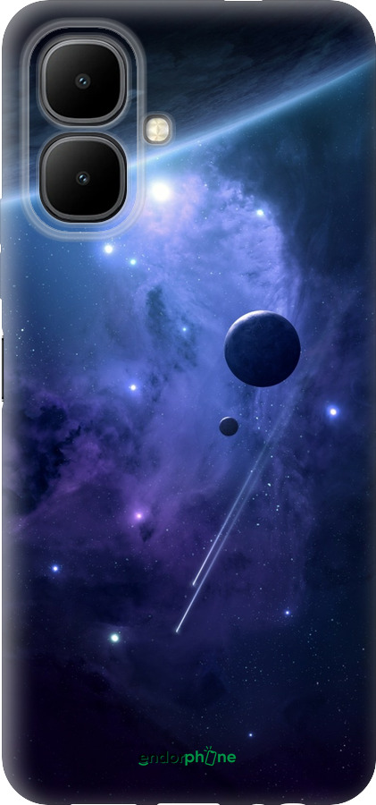 Силиконовый чехол Планеты в синем космосе для Infinix Smart 10 - 171u-4104 изображение 