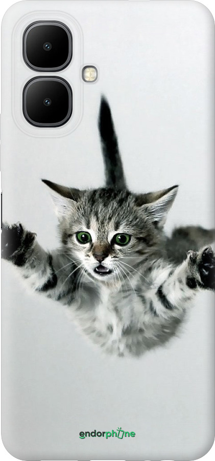 Силиконовый чехол Летящий котёнок для Infinix Smart 10 - 2322u-4104 изображение 