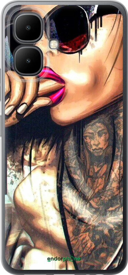 Силиконовый чехол Девушка в тату для Infinix Smart 10 - 4001u-4104 изображение 
