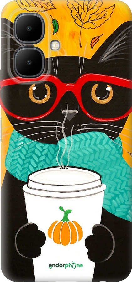 Силиконовый чехол Осенний кот для Infinix Smart 10 - 4026u-4104 изображение 