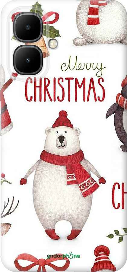 Силиконовый чехол Merry Christmas для Infinix Smart 10 - 4106u-4104 изображение 