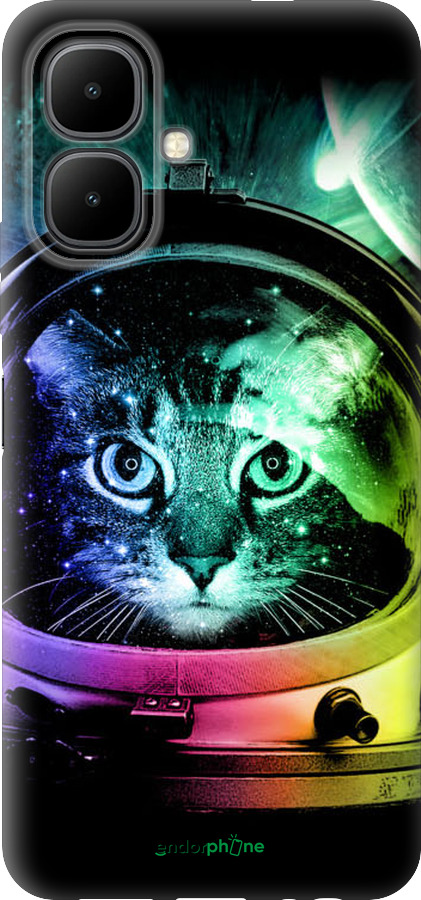 Силиконовый чехол Кот-астронавт для Infinix Smart 10 - 4154u-4104 изображение 