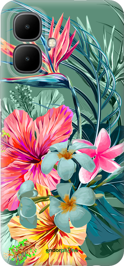 Силиконовый чехол Тропические цветы v1 для Infinix Smart 10 - 4667u-4104 изображение 