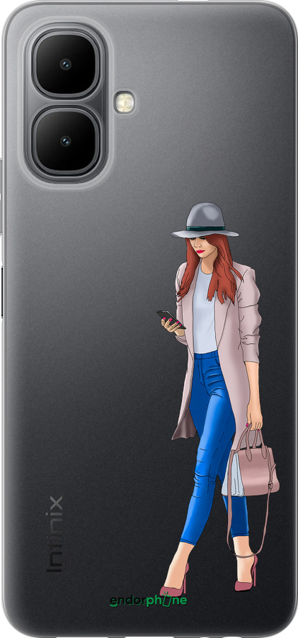 Силиконовый чехол Девушка 1 для Infinix Smart 10 - 4751u-4104 изображение 