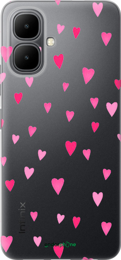 Силиконовый чехол Сердечки 2 для Infinix Smart 10 - 4763u-4104 изображение 