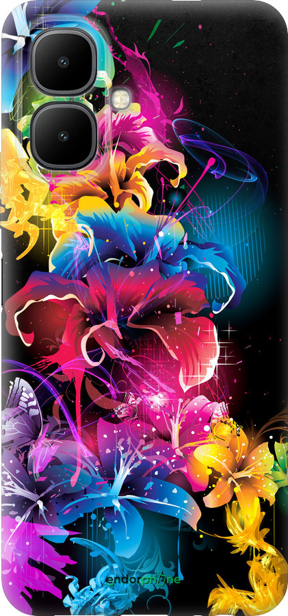 Силиконовый чехол Абстрактные цветы для Infinix Smart 10 - 511u-4104 изображение 