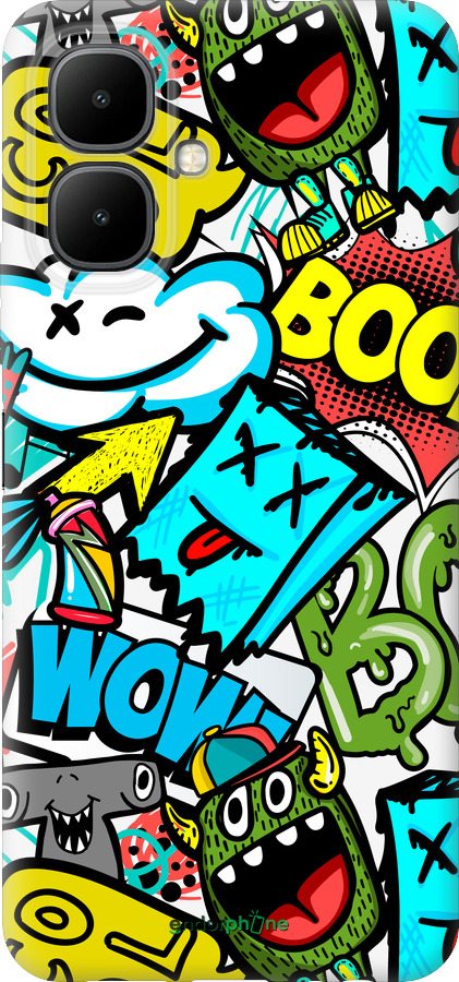 Силиконовый чехол Стикеры v4 для Infinix Smart 10 - 5508u-4104 изображение 