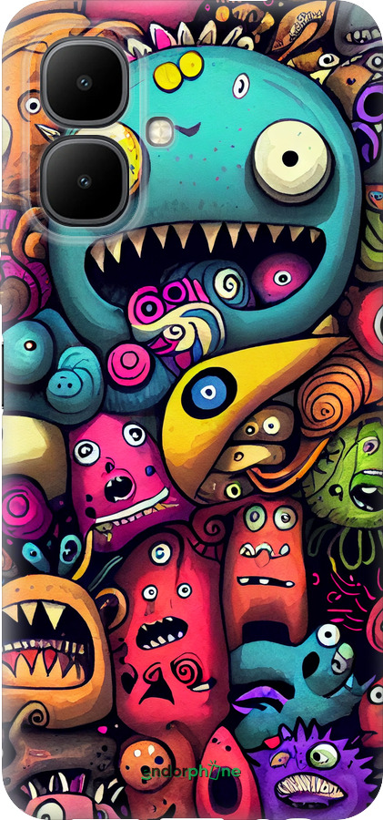 Силиконовый чехол Cмешные монстры для Infinix Smart 10 - 5549u-4104 изображение 