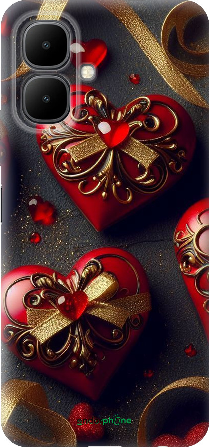 Силиконовый чехол Сердечки v4 для Infinix Smart 10 - 5834u-4104 изображение 