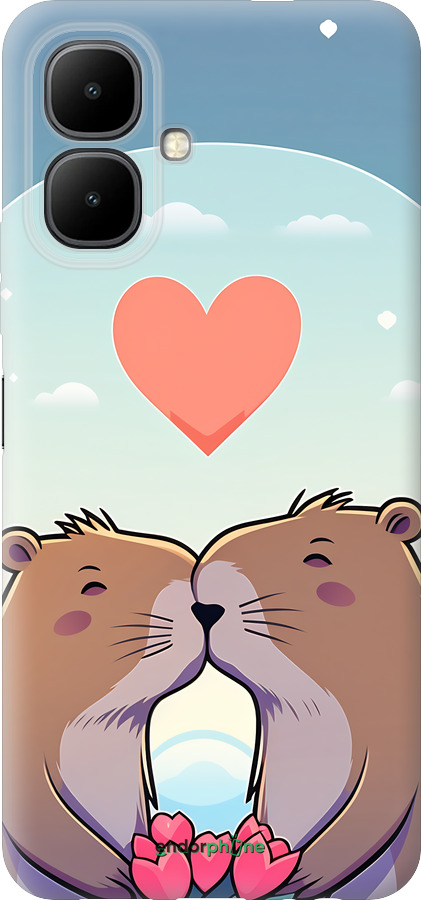 Силиконовый чехол Капибара любовь для Infinix Smart 10 - 6027u-4104 изображение 
