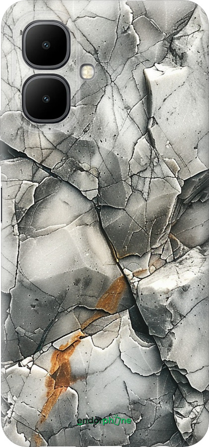 Силиконовый чехол Серый мрамор для Infinix Smart 10 - 6041u-4104 изображение 