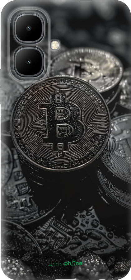 Силиконовый чехол Black Bitcoin для Infinix Smart 10 - 6090u-4104 изображение 