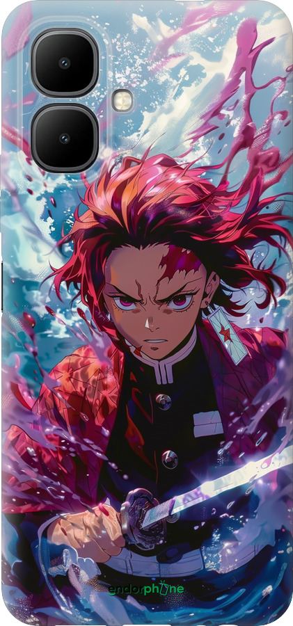 Силиконовый чехол Танджиро Камадо: Клинок рассекающий демонов для Infinix Smart 10 - 6111u-4104 изображение 