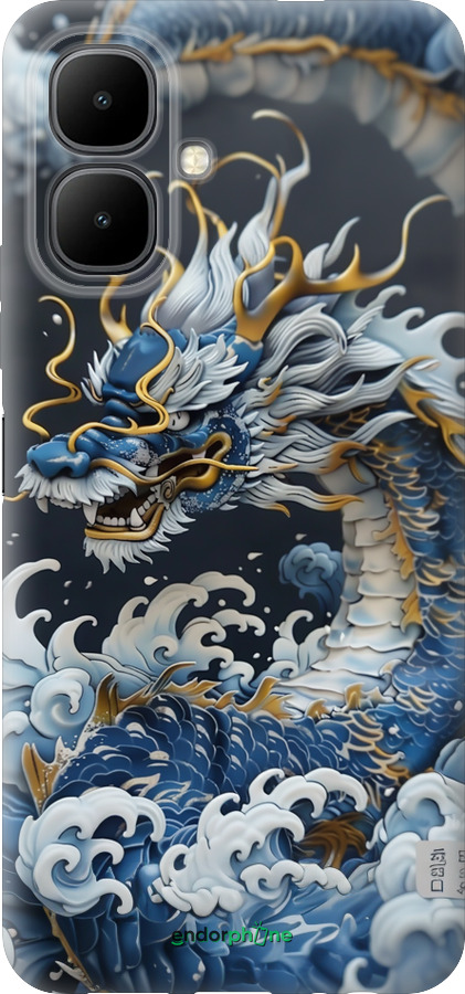 Силиконовый чехол Водяной дракон для Infinix Smart 10 - 6113u-4104 изображение 