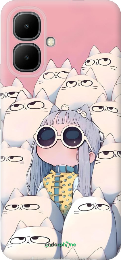 Силиконовый чехол Малышка с котами для Infinix Smart 10 - 6295u-4104 изображение 