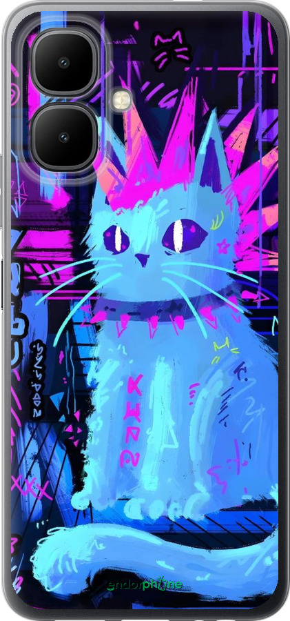 Силиконовый чехол Кот панк для Infinix Smart 10 - 6311u-4104 изображение 