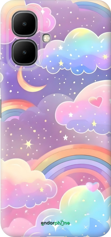 Силиконовый чехол Облака и радуга для Infinix Smart 10 - 6312u-4104 изображение 