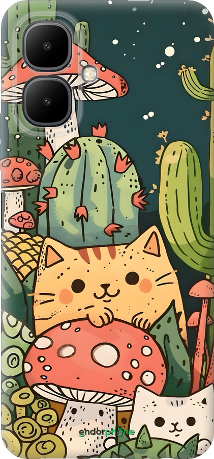 Силиконовый чехол Коты грибы для Infinix Smart 10 - 6321u-4104 изображение 