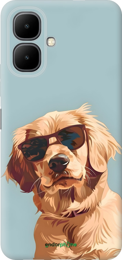 Силиконовый чехол Пес в очках для Infinix Smart 10 - 6381u-4104 изображение 