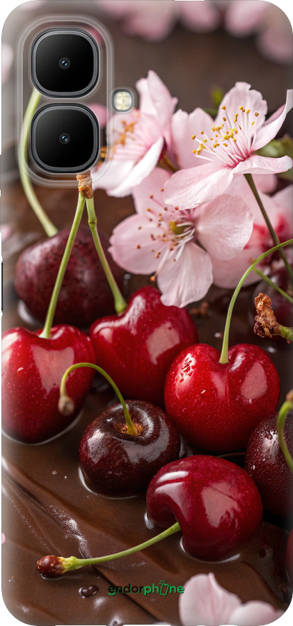 Силиконовый чехол Вишня в шоколаде для Infinix Smart 10 - 6698u-4104 изображение 