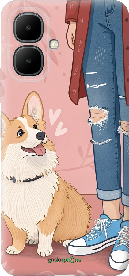 Силиконовый чехол Корги 3 для Infinix Smart 10 - 6707u-4104 изображение 