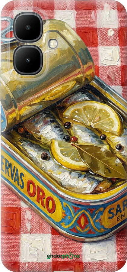 Силиконовый чехол Vintage Sardine Tin Phone для Infinix Smart 10 - 6772u-4104 изображение 