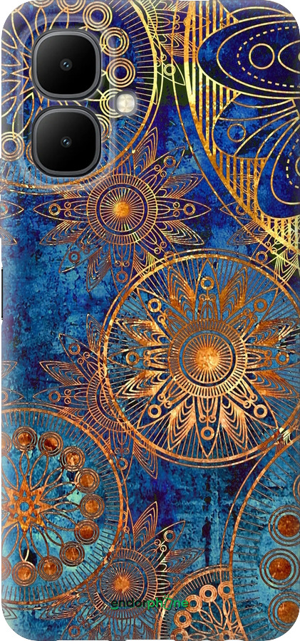 Силиконовый чехол Золотой узор для Infinix Smart 10 - 678u-4104 изображение 