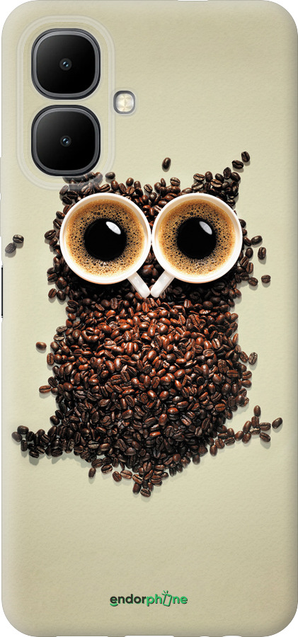 Силиконовый чехол Сова из кофе для Infinix Smart 10 - 777u-4104 изображение 