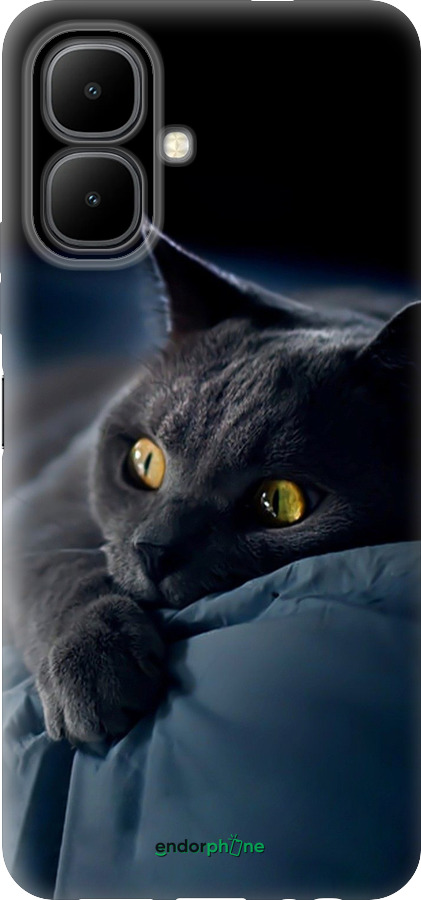 Силиконовый чехол Дымчатый кот для Infinix Smart 10 - 825u-4104 изображение 