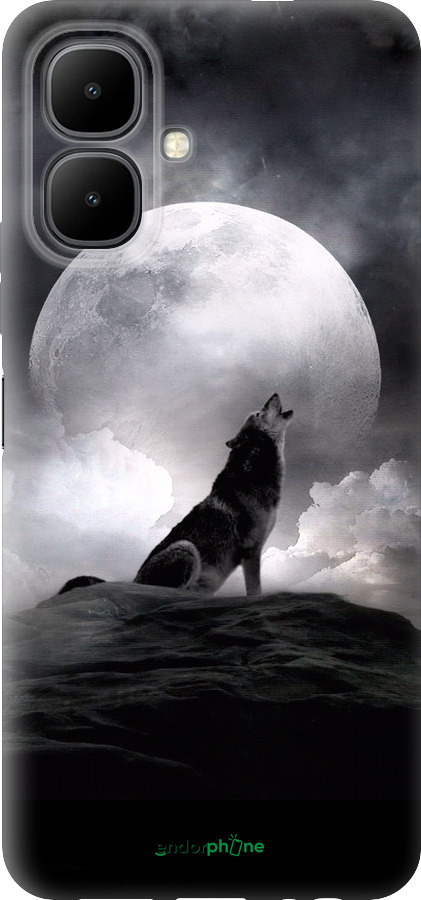 Силиконовый чехол Воющий волк для Infinix Smart 10 - 934u-4104 изображение 