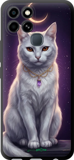 TPU чехол Mystic White Cat Gothic Dark Purple Gold для Infinix Smart 6 - 6805b-2758 изображение 