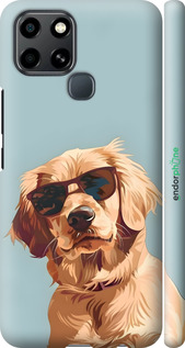3D пластиковый матовый чехол Пес в очках для Infinix Smart 6 - 6381m-2758 изображение 