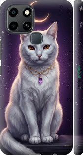 3D пластиковый матовый чехол Mystic White Cat Gothic Dark Purple Gold для Infinix Smart 6 - 6805m-2758 изображение 