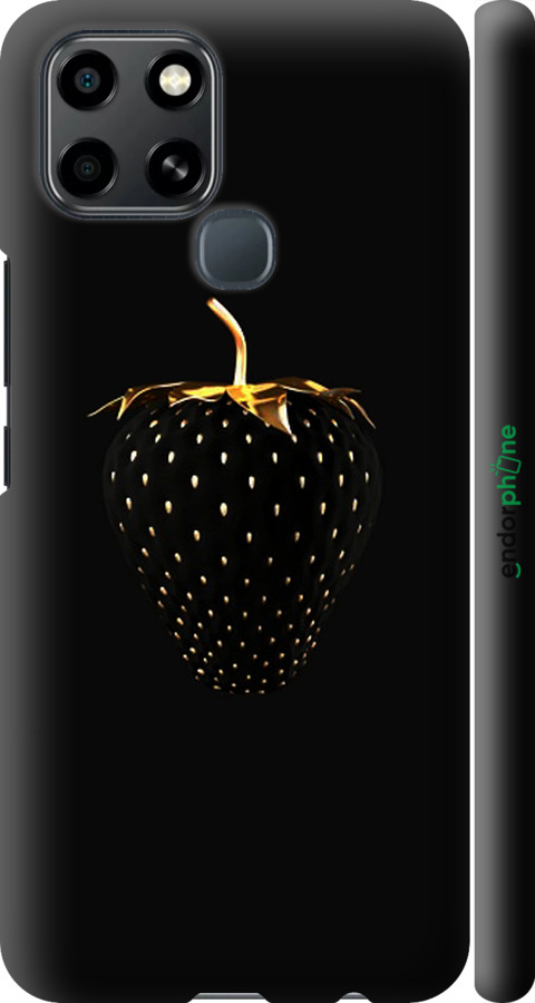 

3D пластиковий матовий чохол "Чорна полуниця" для Infinix Smart 6, Чорний