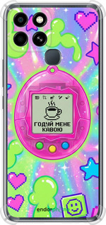 Силикон с усиленными углами чехол Y2K Aesthetic Retro Pet: Годуй мене кавою для Infinix Smart 6 - 6784sp-2758 изображение 